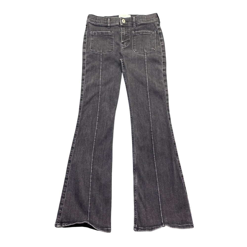 Abercrombie Kids Girls High Rise Flare Jeans Black Wash Size 11/12 Regular